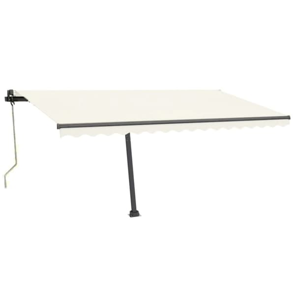 vidaXL Frittstående automatisk markise 450x350 cm kremhvit