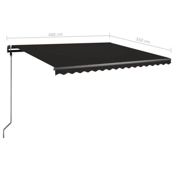 vidaXL Markis manuellt infällbar fristående 400x350 cm antracit