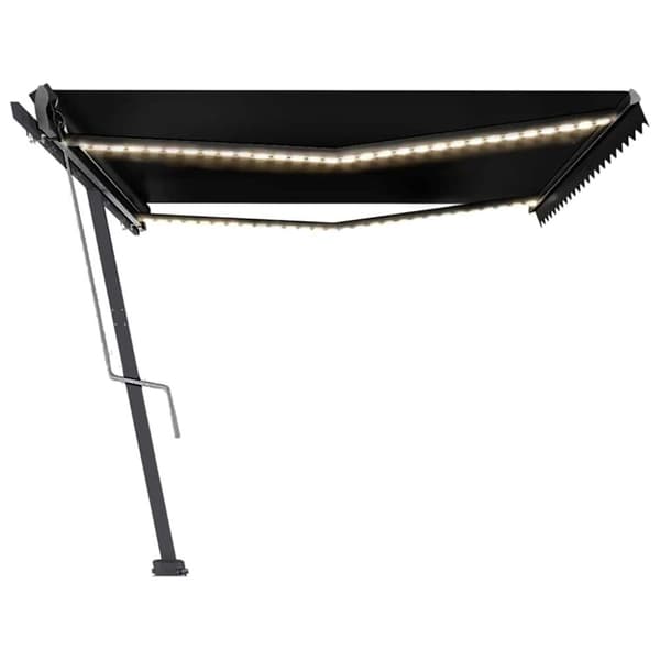 vidaXL Automatisk markise med vindsensor og LED 500x300 cm antrasitt