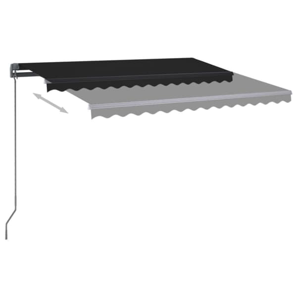 vidaXL Automatisk markise med LED og vindsensor 350x250 cm antrasitt