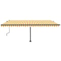 Miniatyrbild 3 av 11: vidaXL Automatisk markis med vindsensor & LED 500x350 cm gul/vit