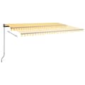 Miniatyrbild 5 av 11: vidaXL Automatisk markis med vindsensor & LED 500x350 cm gul/vit