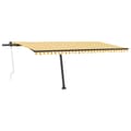Miniatyrbild 2 av 11: vidaXL Automatisk markis med vindsensor & LED 500x350 cm gul/vit