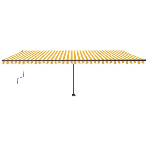 vidaXL Markis manuellt infällbar med LED 600x300 cm gul och vit