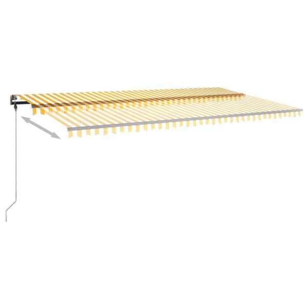 vidaXL Markis manuellt infällbar med LED 600x300 cm gul och vit