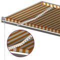 Miniatyrbild 7 av 11: vidaXL Markis manuellt infällbar med LED 600x300 cm gul och vit