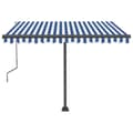 Miniatyrbillede 5 af 11: vidaXL markise m. LED-lys+vindsensor 300x250 cm automatisk blå/hvid