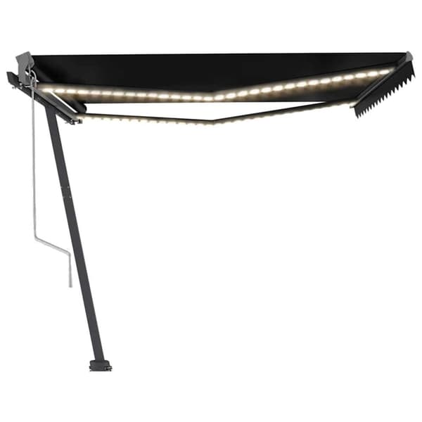 vidaXL markise m. LED + vindsensor 450x300 cm automatisk antracitgrå