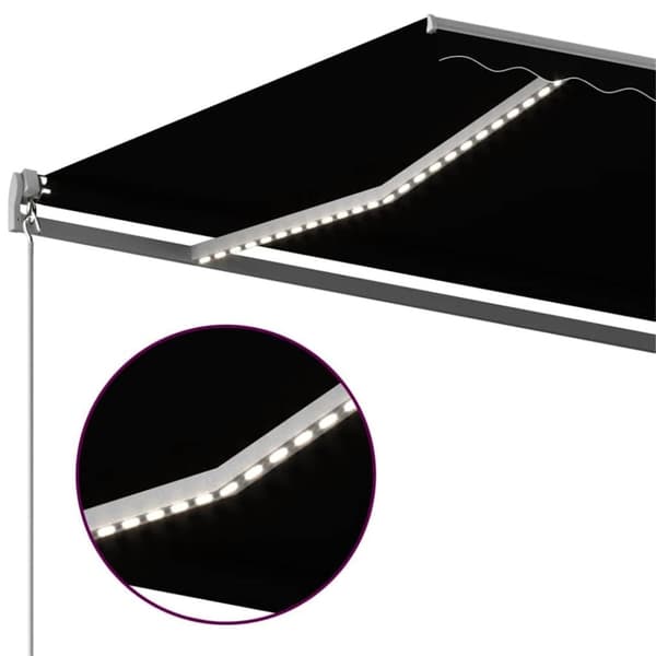 vidaXL markise m. LED + vindsensor 450x300 cm automatisk antracitgrå