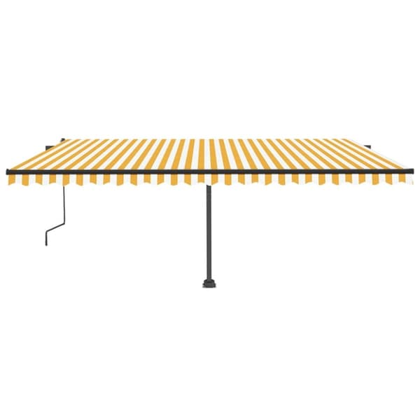 vidaXL Sisäänkelattava markiisi LED/tuulisensori 500x350 cm keltavalk.