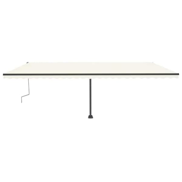vidaXL markise m. LED-lys 600x300 cm manuel betjening cremefarvet