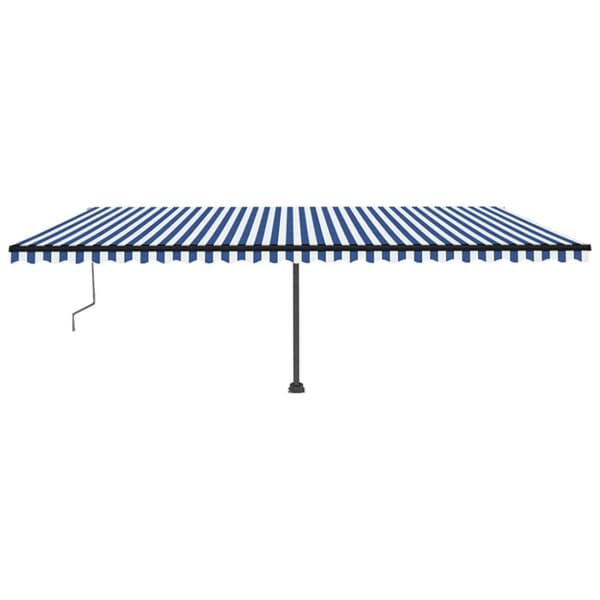 vidaXL fritstående markise 600x350 cm automatisk betjening blå/hvid