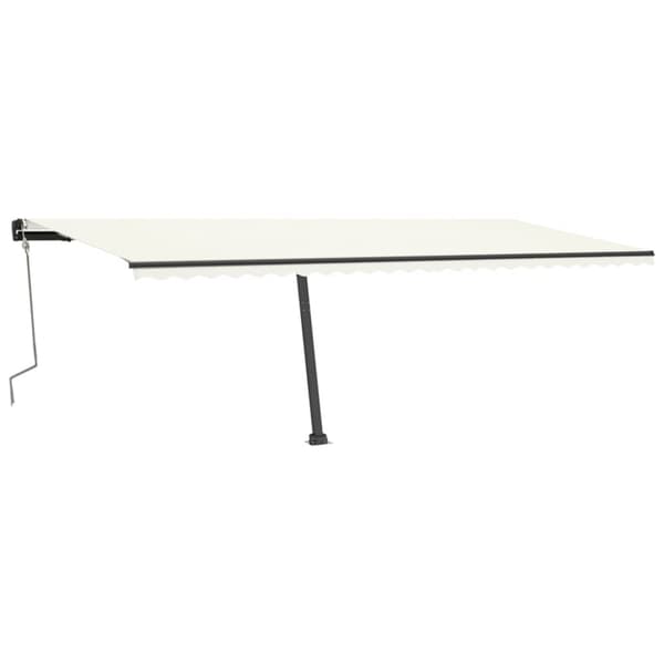 vidaXL Vapaasti seisova sisäänkelattava markiisi 600x350 cm kerma