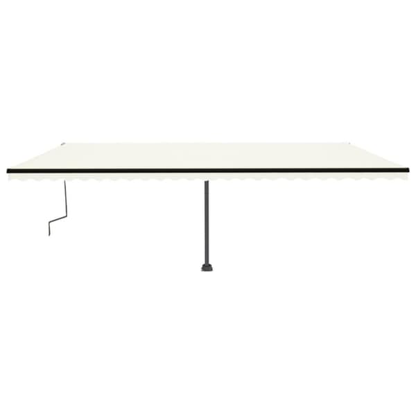 vidaXL Vapaasti seisova sisäänkelattava markiisi 600x350 cm kerma