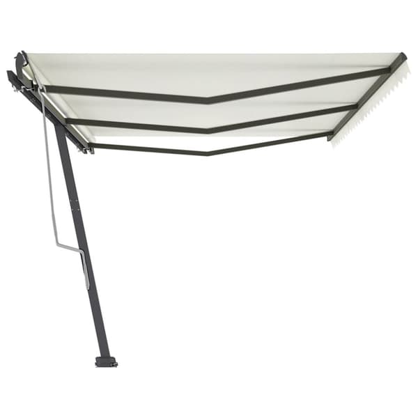 vidaXL Vapaasti seisova sisäänkelattava markiisi 600x350 cm kerma
