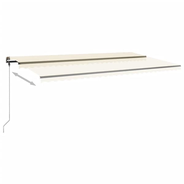 vidaXL Vapaasti seisova sisäänkelattava markiisi 600x350 cm kerma