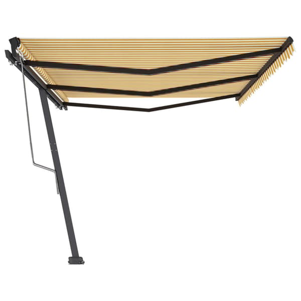 vidaXL Vapaasti seisova sisäänkelattava markiisi 600x350 cm keltavalk.
