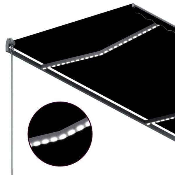 vidaXL Sisäänkelattava markiisi LED/tuulisensori 300x250cm antrasiitti