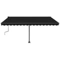 Miniatyrbild 3 av 11: vidaXL Markis med LED manuellt infällbar 450x350 cm antracit