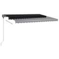 Miniatyrbild 5 av 11: vidaXL Markis med LED manuellt infällbar 450x350 cm antracit