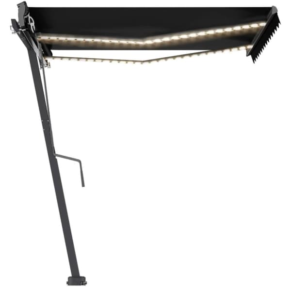 vidaXL Automatisk markise med LED og vindsensor 300x250 cm antrasitt