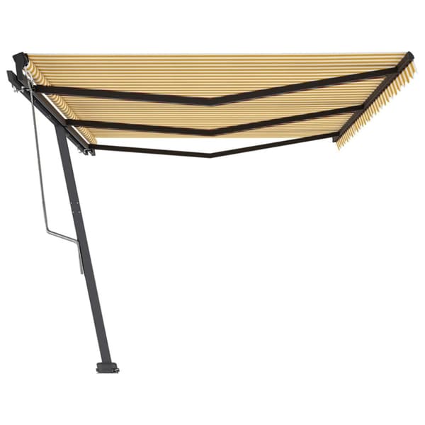vidaXL Frittstående automatisk markise 600x350 cm gul/hvit