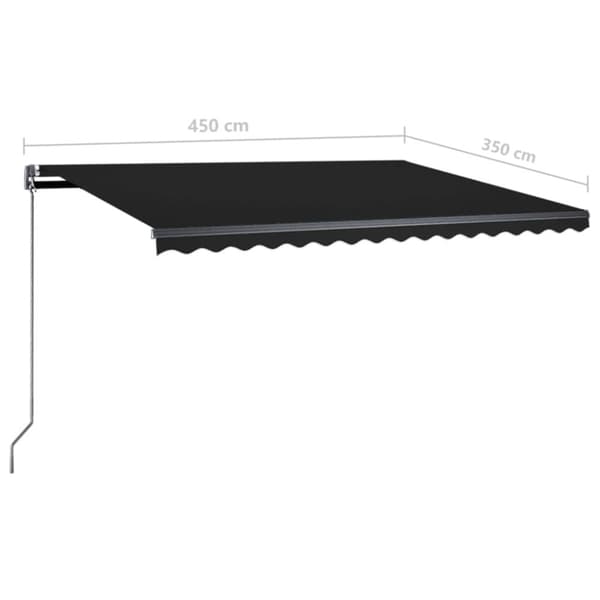 vidaXL Sisäänkelattava markiisi LEDillä 450x350 cm antrasiitti
