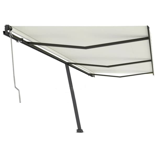 vidaXL Vapaasti seisova sisäänkelattava markiisi 600x350 cm kerma