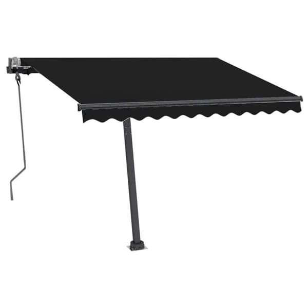 vidaXL markise m. LED-lys 300x250 cm manuel betjening antracitgrå