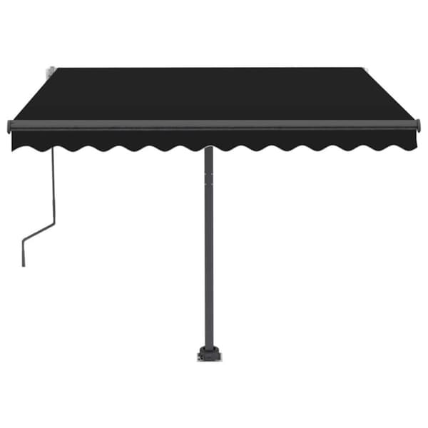 vidaXL markise m. LED-lys 300x250 cm manuel betjening antracitgrå