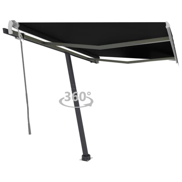 vidaXL Vapaasti seisova sisäänkelattava markiisi 350x250cm antrasiitti