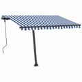 Pikkukuva 2 / 11: vidaXL Vapaasti seisova sisäänkelattava markiisi 300x250 cm sinivalk.