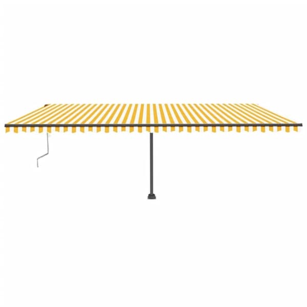 vidaXL fritstående markise 600x350 cm automatisk betjening gul/hvid