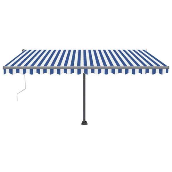 vidaXL fritstående markise 400x300 cm automatisk betjening blå og hvid