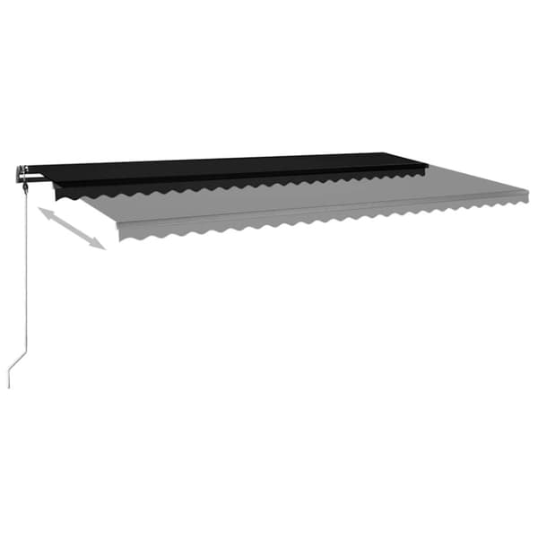 vidaXL markise m. LED-lys 600x300 cm manuel betjening antracitgrå