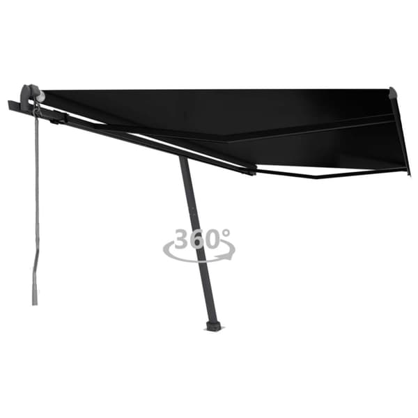 vidaXL Vapaasti seisova sisäänkelattava markiisi 450x350cm antrasiitti