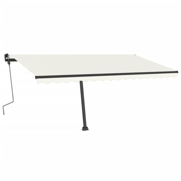 vidaXL Manuaalisesti sisäänkelattava markiisi LEDillä 400x350 cm kerma