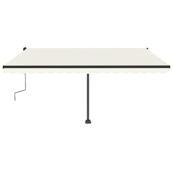 vidaXL Manuaalisesti sisäänkelattava markiisi LEDillä 400x350 cm kerma