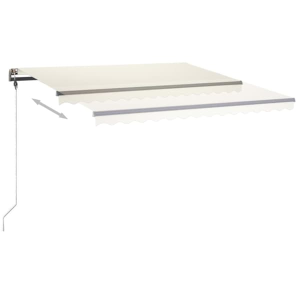 vidaXL Manuaalisesti sisäänkelattava markiisi LEDillä 400x350 cm kerma