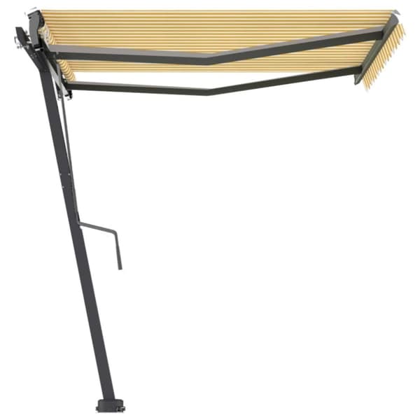 vidaXL Frittstående automatisk markise 300x250 cm gul og hvit