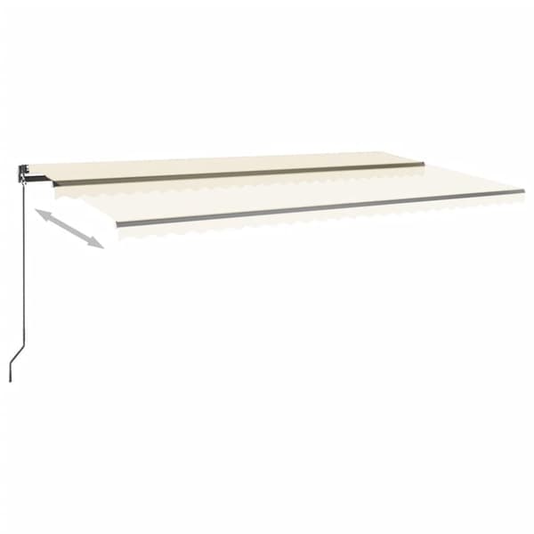 vidaXL Frittstående automatisk markise 600x350 cm kremhvit
