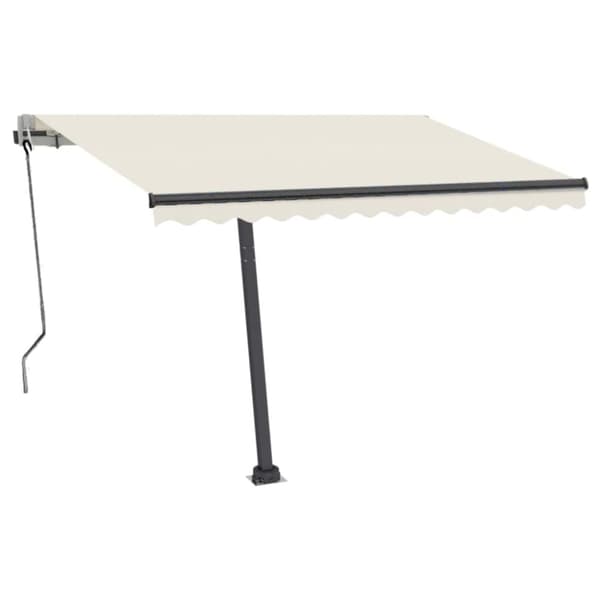 vidaXL Frittstående automatisk markise 350x250 cm kremhvit
