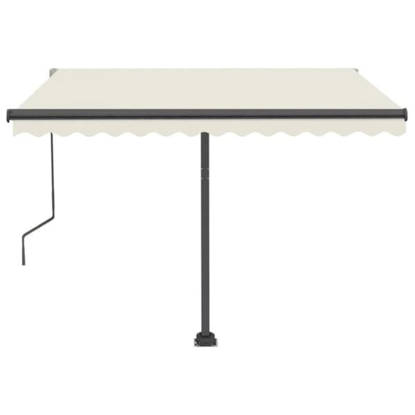 vidaXL Frittstående automatisk markise 350x250 cm kremhvit