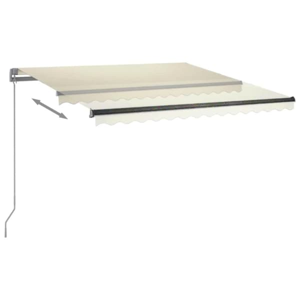 vidaXL Frittstående automatisk markise 350x250 cm kremhvit