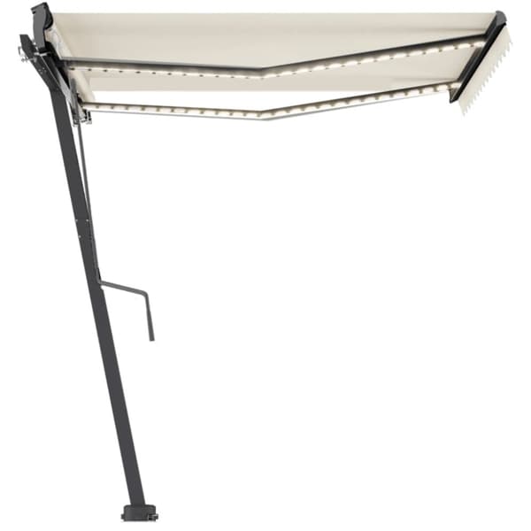 vidaXL Frittstående automatisk markise 350x250 cm kremhvit