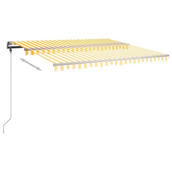 vidaXL Frittstående manuell uttrekkbar markise 400x300 cm gul/hvit