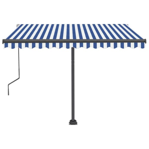vidaXL Frittstående automatisk markise 350x250 cm blå og hvit