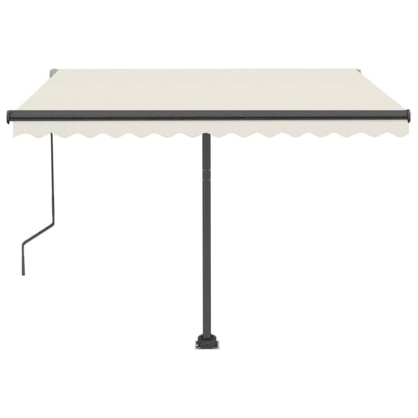vidaXL Automatisk markise med LED og vindsensor 350x250 cm kremhvit