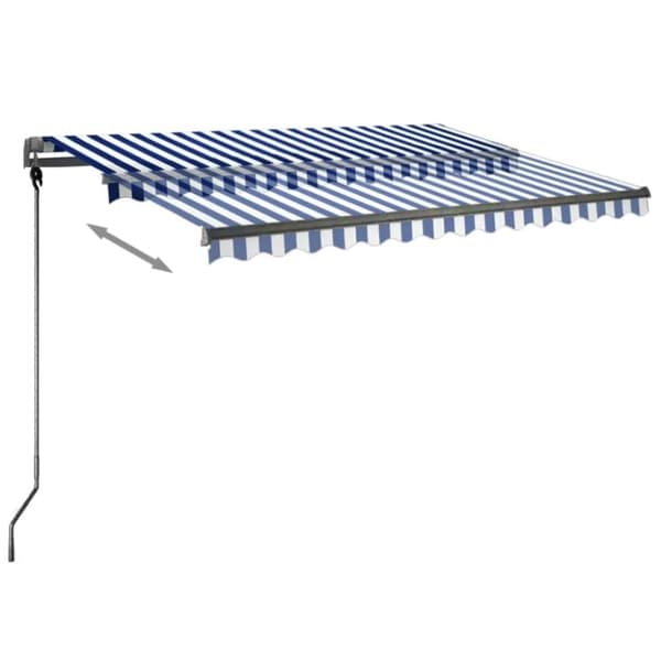 vidaXL Frittstående automatisk markise 300x250 cm blå og hvit