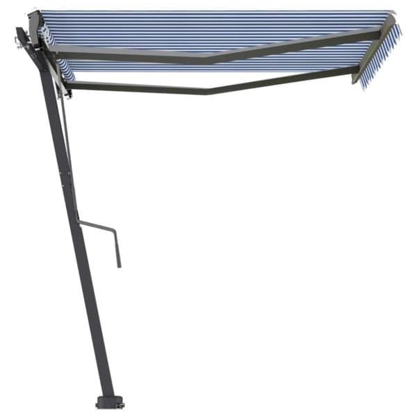 vidaXL Frittstående automatisk markise 300x250 cm blå og hvit